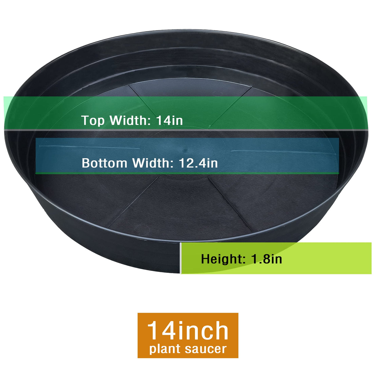LWALRS deep 2.2-inch-depth saucer anchors heavy pots and prevents spills.