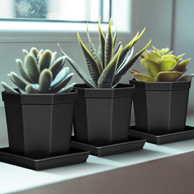 LWALRS square plant saucer 16-inch, under-pot use keeps spills contained indoors.