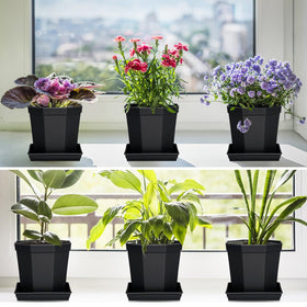 LWALRS square plant saucer 16-inch, water drainage catch protects floors.