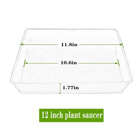 LWALRS square saucer 12-inch under-pot view protecting floors from spills.