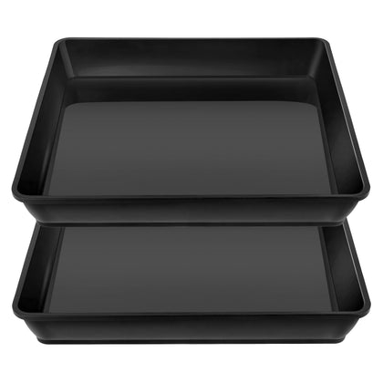 LWALRS square plant saucer in 14-inch size catches excess water and protects flooring.