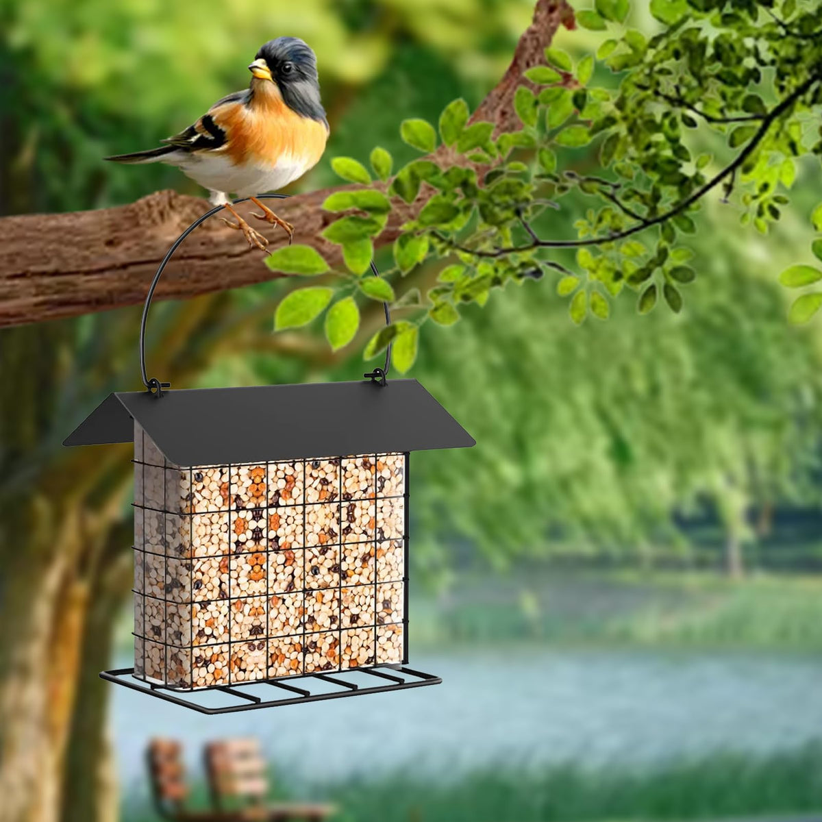 LWINGFLYER suet feeder compact design for small spaces.