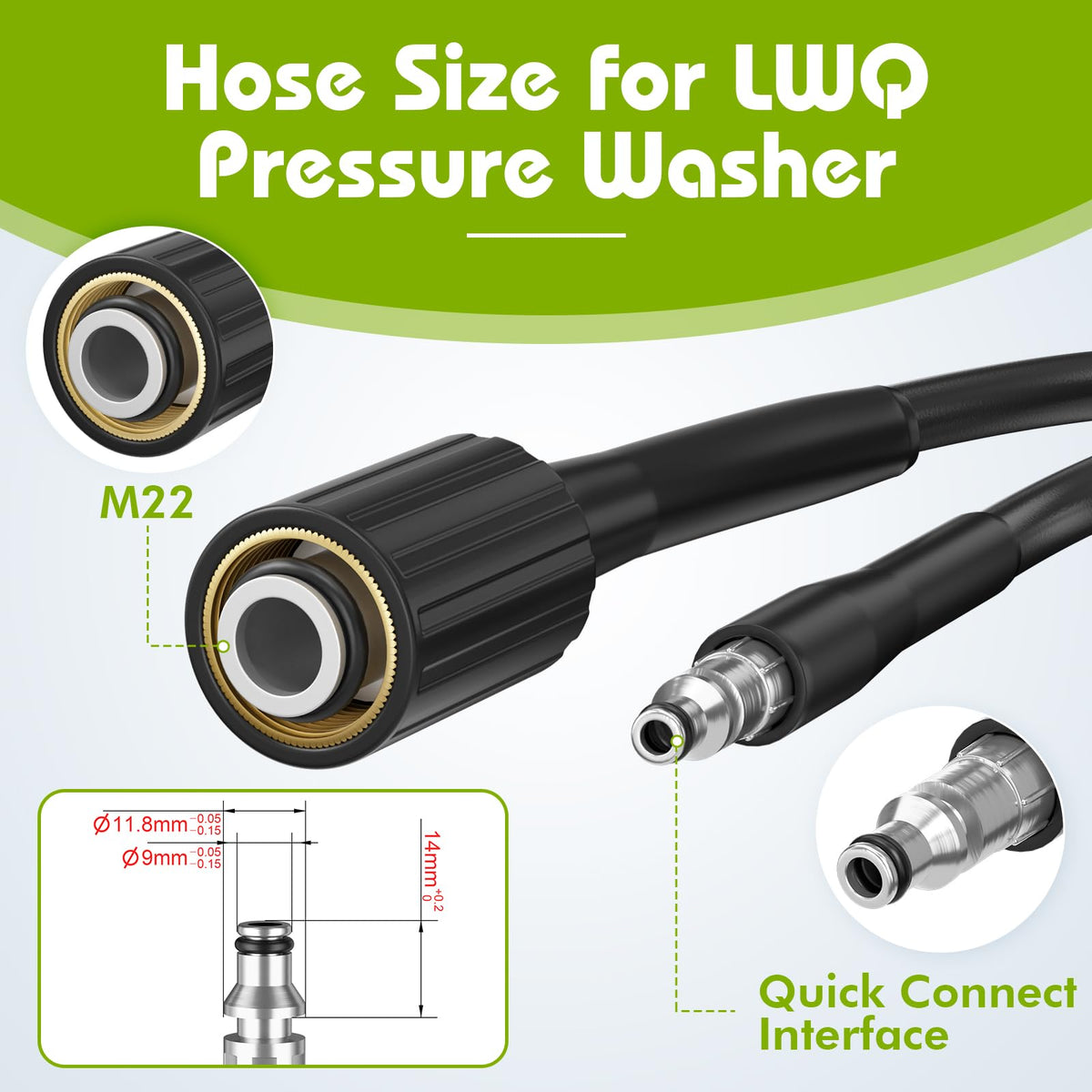 LWQ hose 5000-psi-capacity supports tough cleaning tasks on concrete and metal.