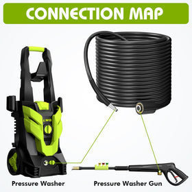 LWQ hose cleaning versatility for concrete, decks, vehicles, and more.