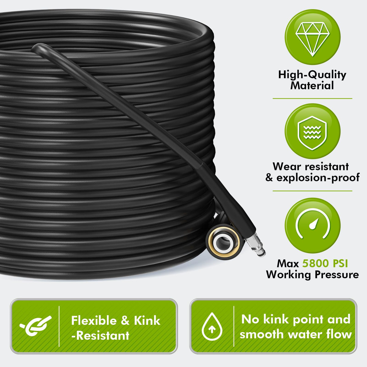 LWQ hose quick-connect provides fast, tool-free setup during cleaning tasks.
