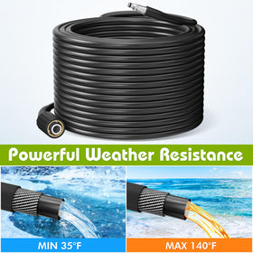 LWQ hose weather-resistance handles temperature changes from 35 °F to 140 °F.