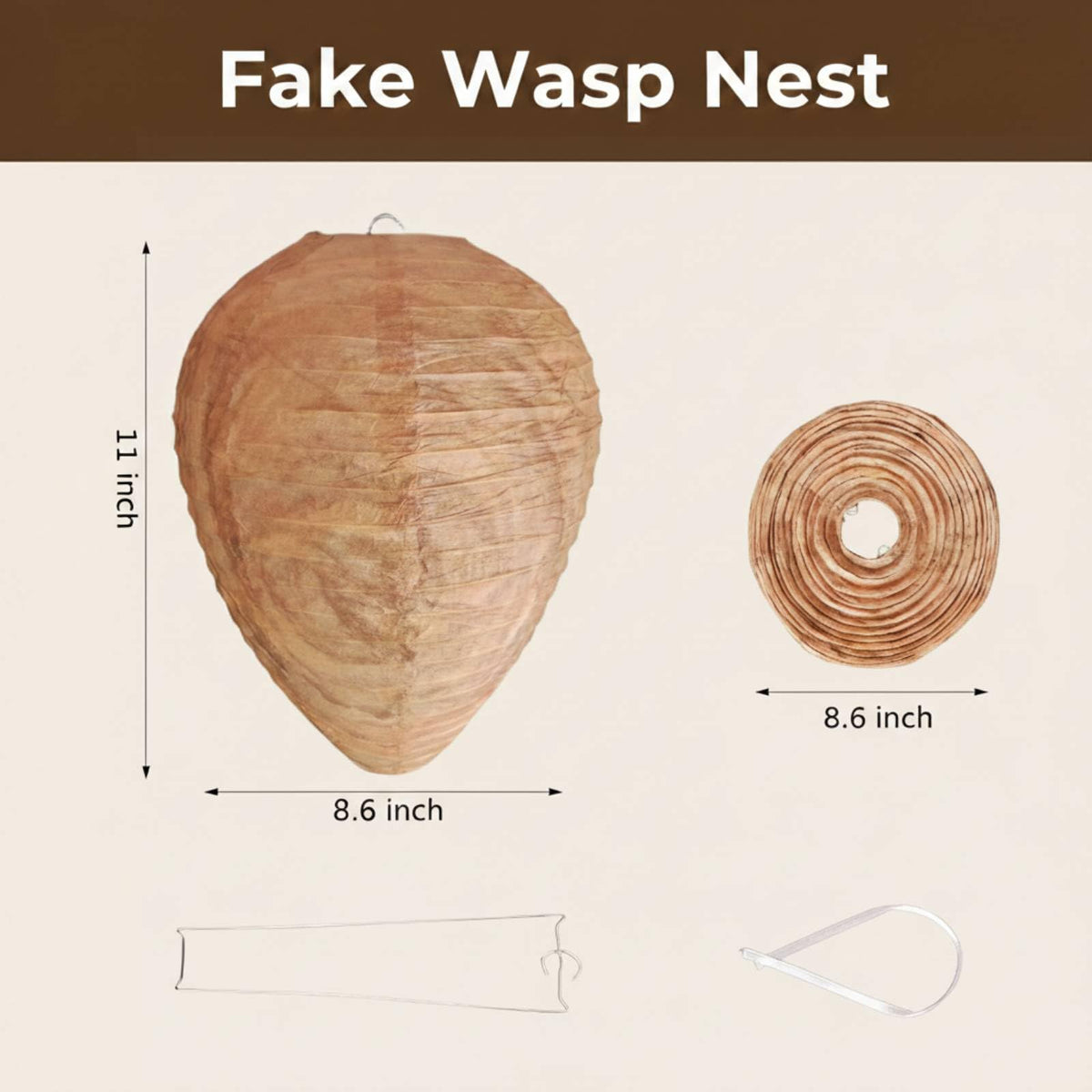 LWSRLSA brown wasp nest decoy blends with gardens for decorative realism.