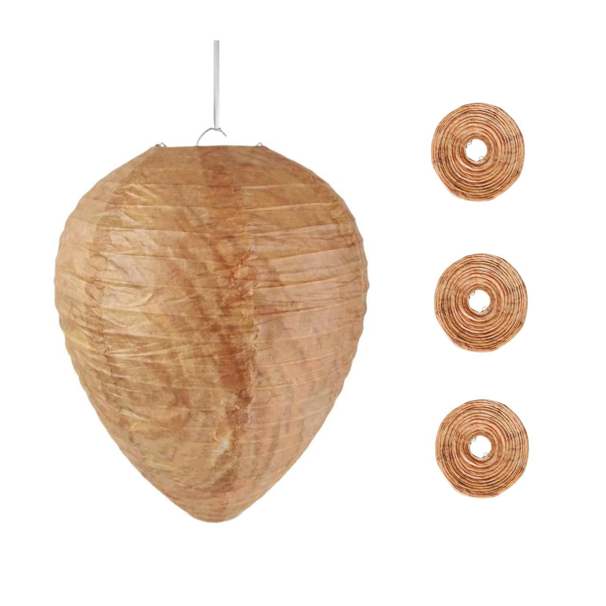 LWSRLSA wasp nest decoy brown 4-pack full view for outdoor ambiance