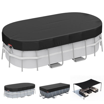 LXKCKJ 7x10 ft rectangular pool cover shielding above-ground pool from debris