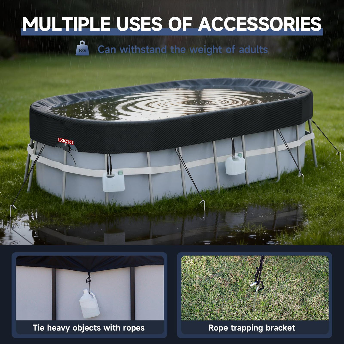 LXKCKJ debris-dustproof design keeps pool clean between uses