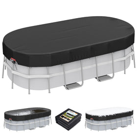 LXKCKJ rectangular pool cover 10x16 assembly shields above-ground pool from debris