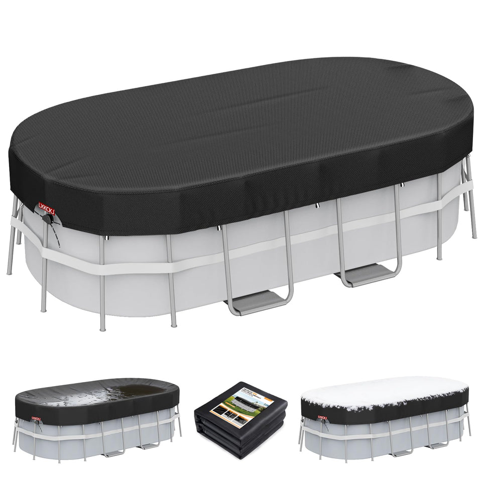 LXKCKJ rectangular pool cover 10x16 assembly shields above-ground pool from debris
