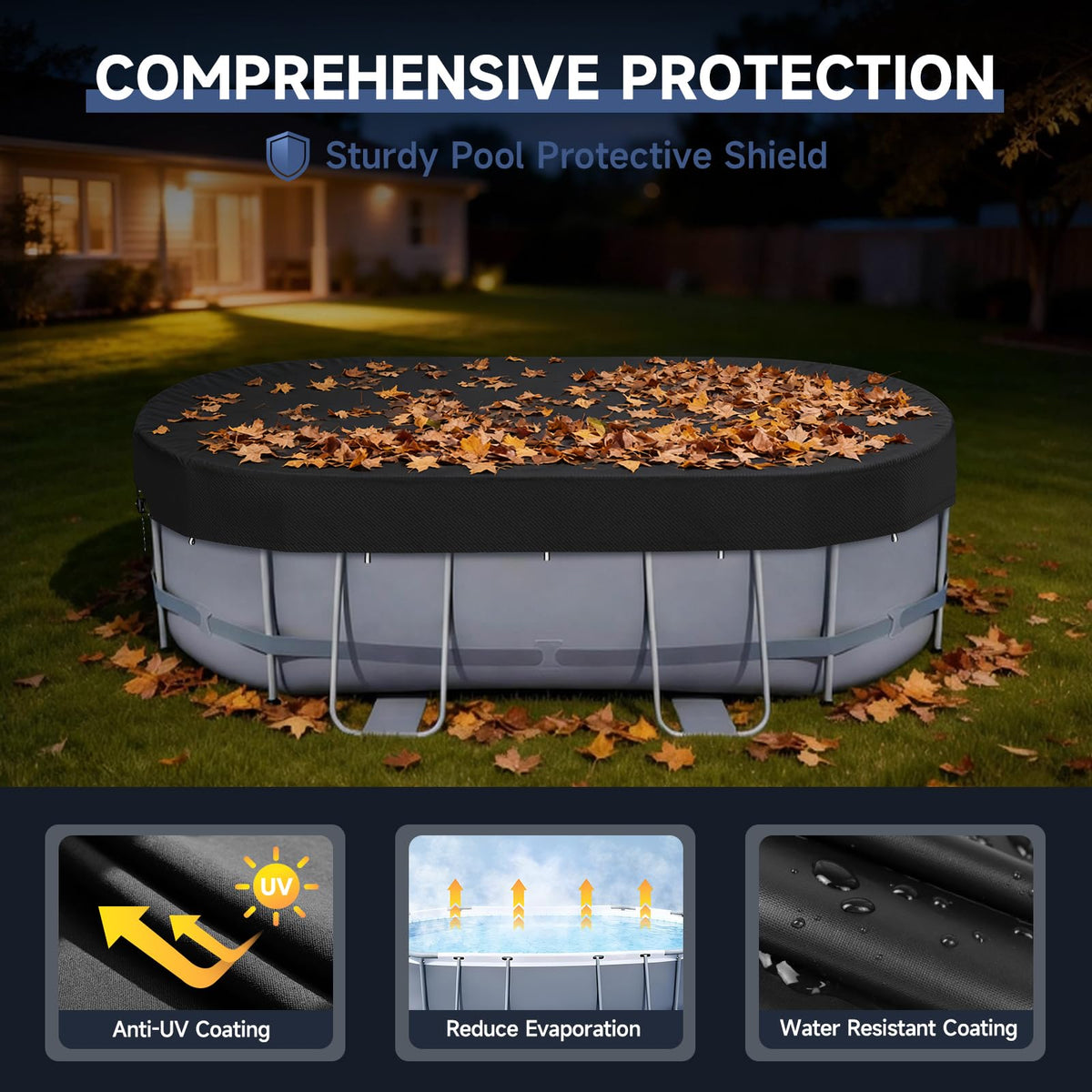 LXKCKJ UV protection reduces sun exposure on pool surface and liner