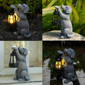 LXOUMEI outdoor dog statue with weatherproof finish ideal for patios