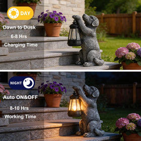 LXOUMEI resin dog statue with lifelike fur texture for garden charm