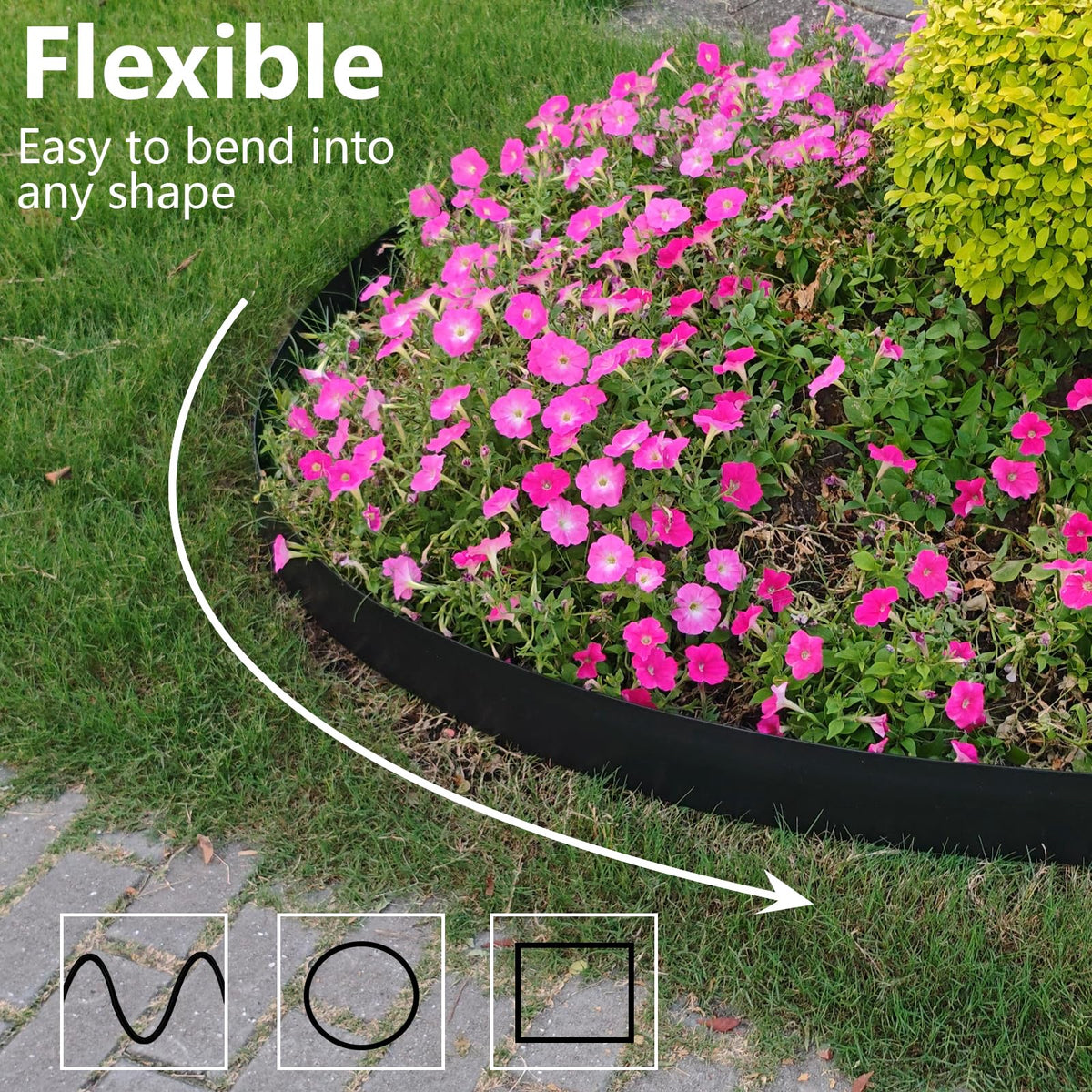 LXVOOEE high-density PE border remains flexible yet durable.