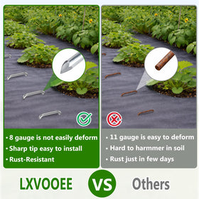 LXVOOEE reusable metal stake ideal for reconfiguring landscape layouts and storage.