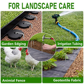 LXVOOEE stake securing fences, tarps, or netting in outdoor setups.