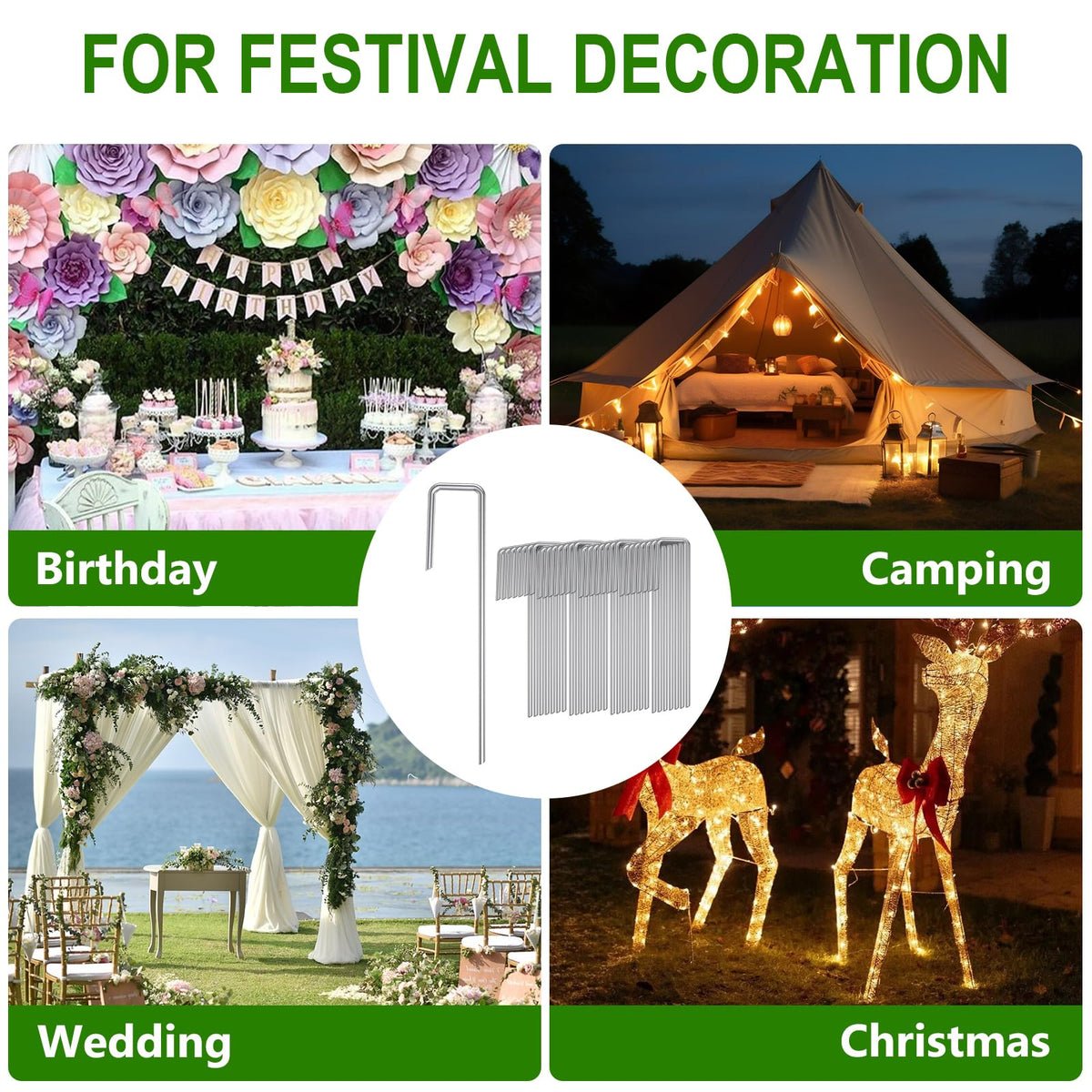 LXVOOEE weather-resistant stake ready for festivals, decorations, and seasonal yard projects.