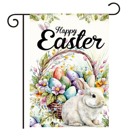 Lxyeecwang Easter Egg Bunny Garden Flag 12x18 adds festive curb appeal to your entryway.