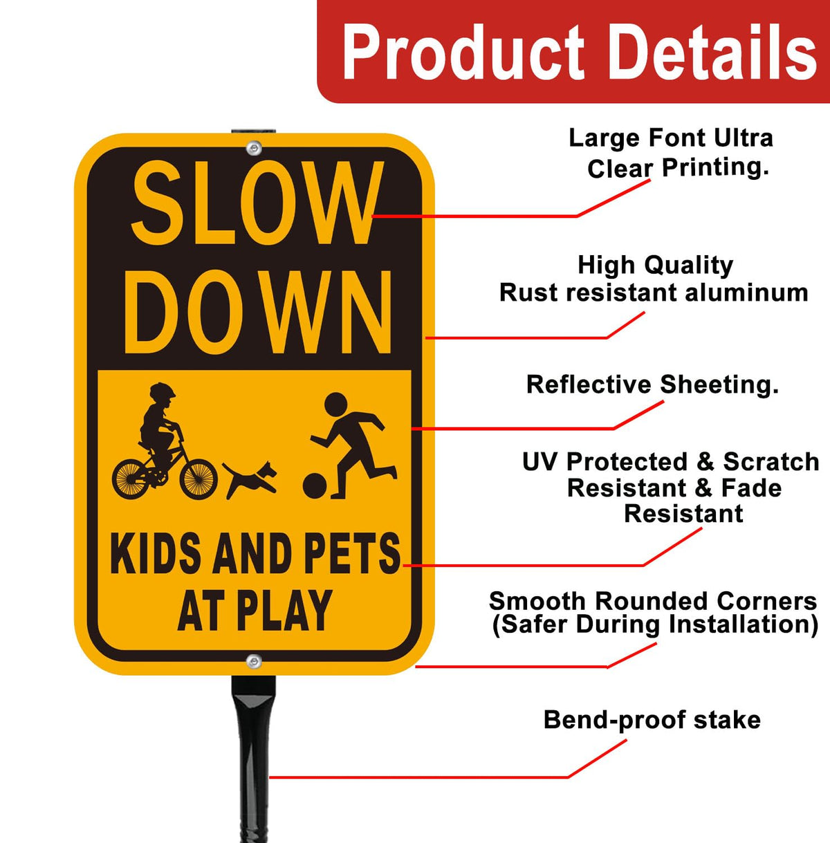 Lxysign 36-inch metal stake enables sturdy outdoor installation