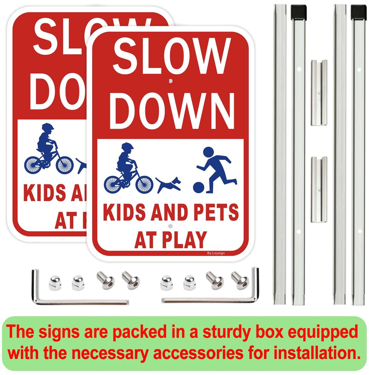 LXYSIGN children at play graphic emphasizes child safety in residential areas