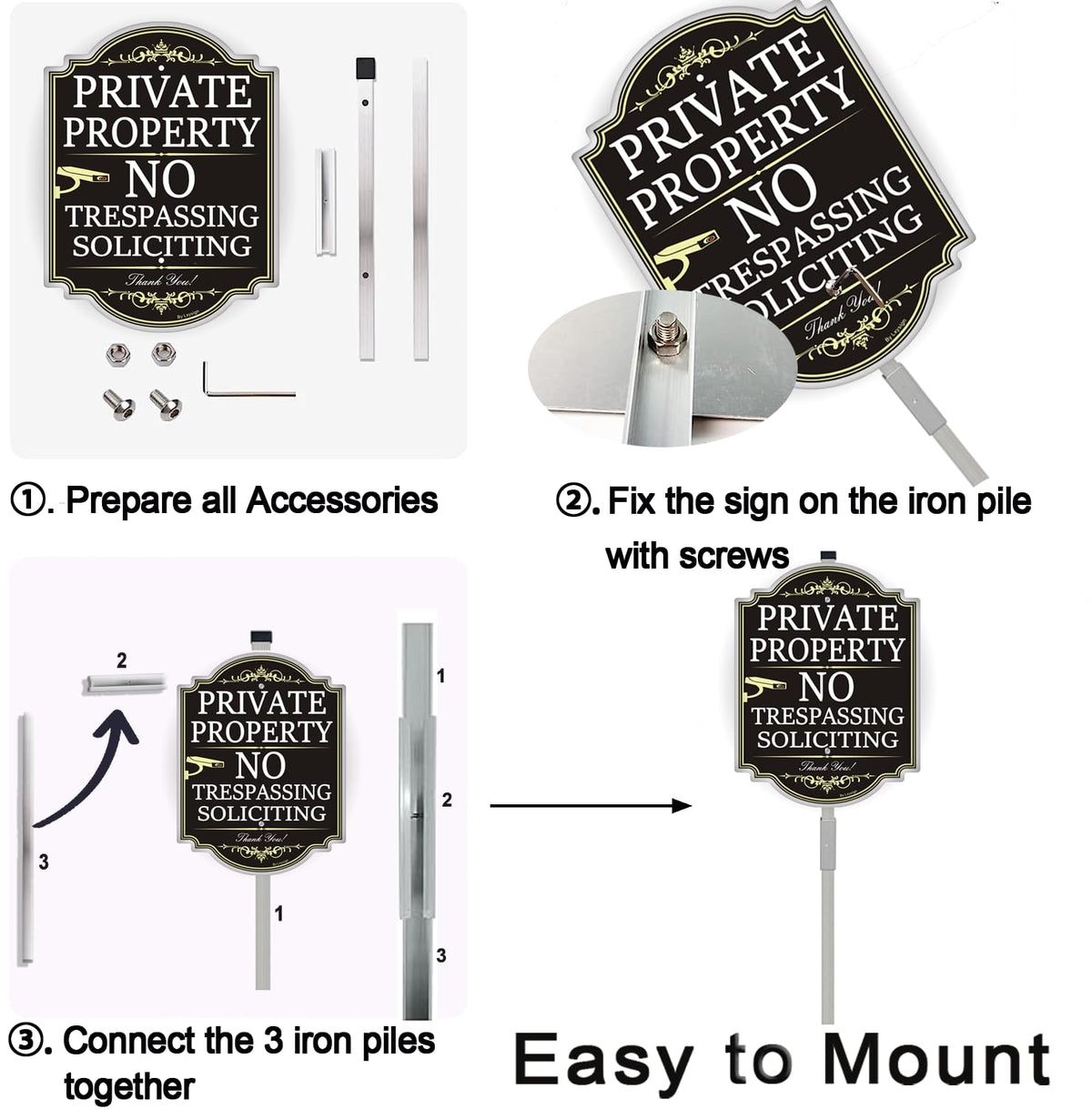 Lxysign home security sign ready to deter unwanted entry on your property.
