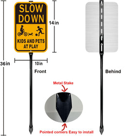 Lxysign reflective aluminum sign shines at night to remind drivers to slow down