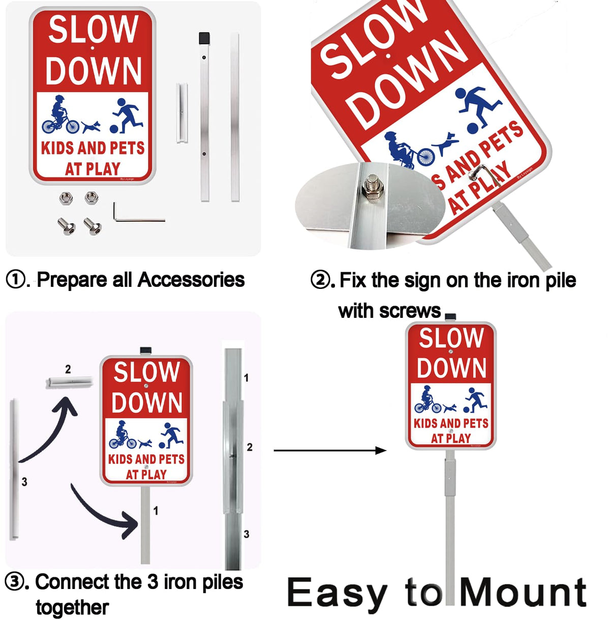 LXYSIGN two-pack display demonstrates value and constant safety reminders
