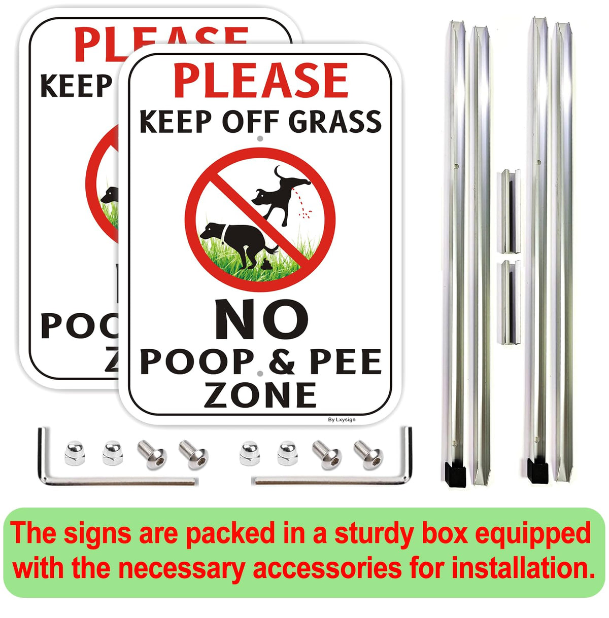 Lxysign yard sign with 36-inch stake ensures easy outdoor installation.