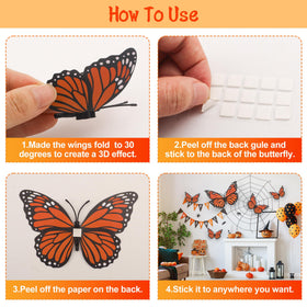 Lxzyu monarch butterfly magnet on belly for metal surfaces such as fridges.