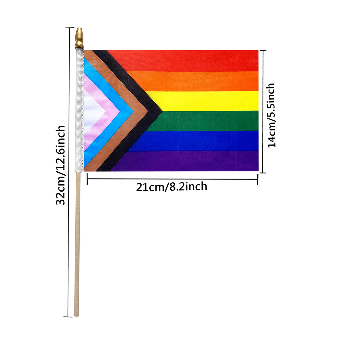 LyButty flag on wood stick ready for parades and displays