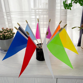 LyButty pink pennant flag on wood stick for DIY decor