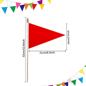 LyButty red pennant flag on wood stick for parades