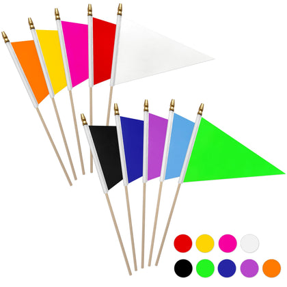 LyButty white pennant flag on wood stick for outdoor events