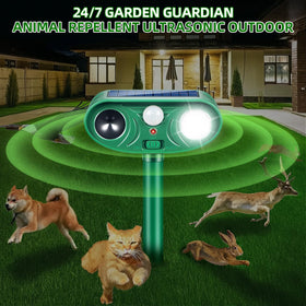 Lycxbfjia 2-pack outdoor deterrent with flashing lights deters birds near pool