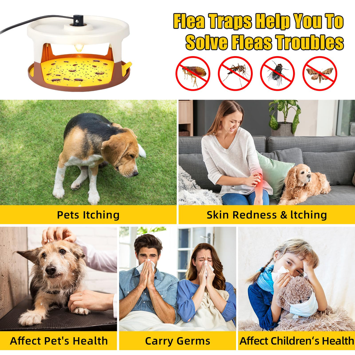 Lycxbfjia flea trap light bulbs replacement for consistent attraction