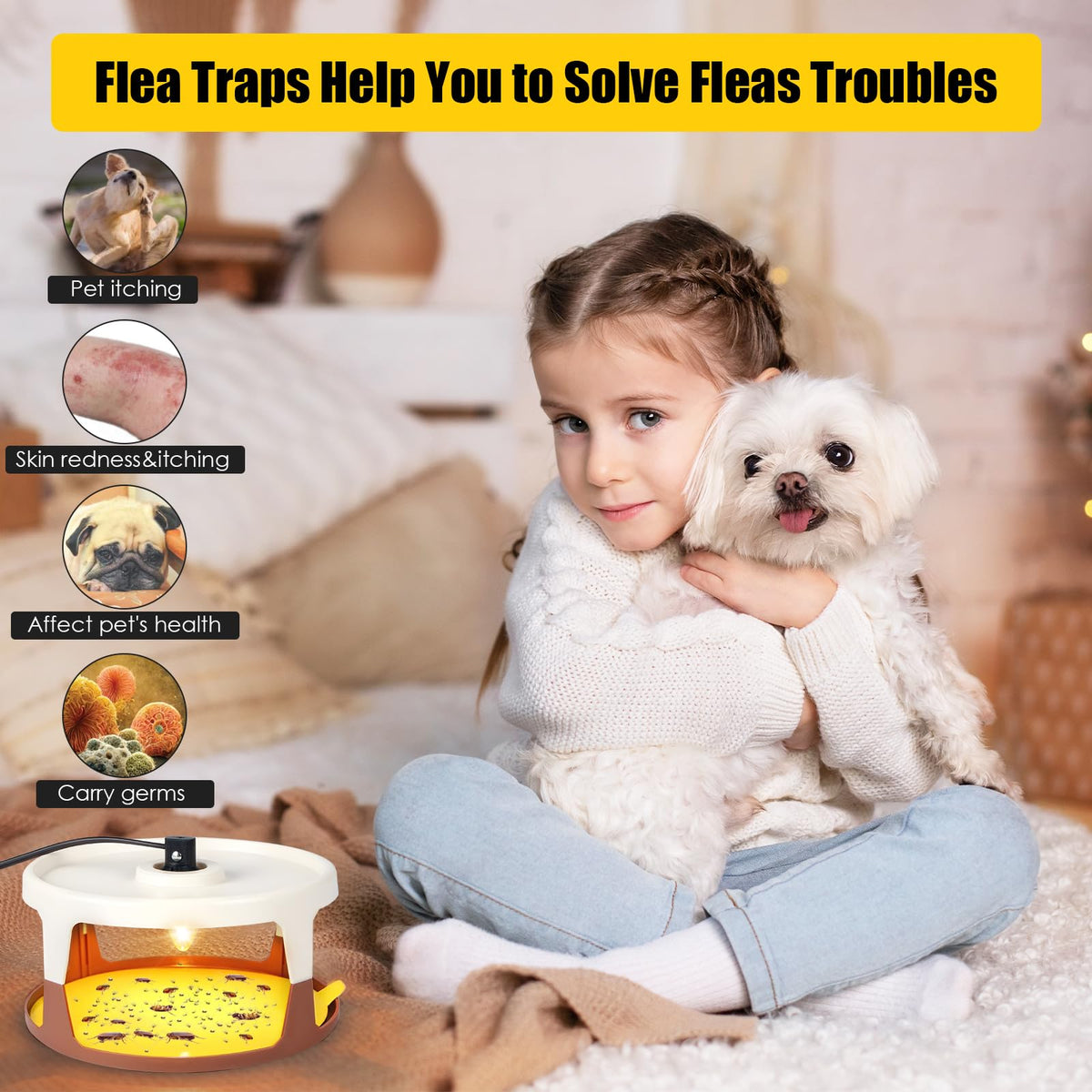 Lycxbfjia flea trap sticky pads refills shown for ongoing pest capture