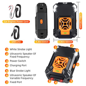 Lycxbfjia rodent deterrent with strobe lights deters squirrels and mice effectively.