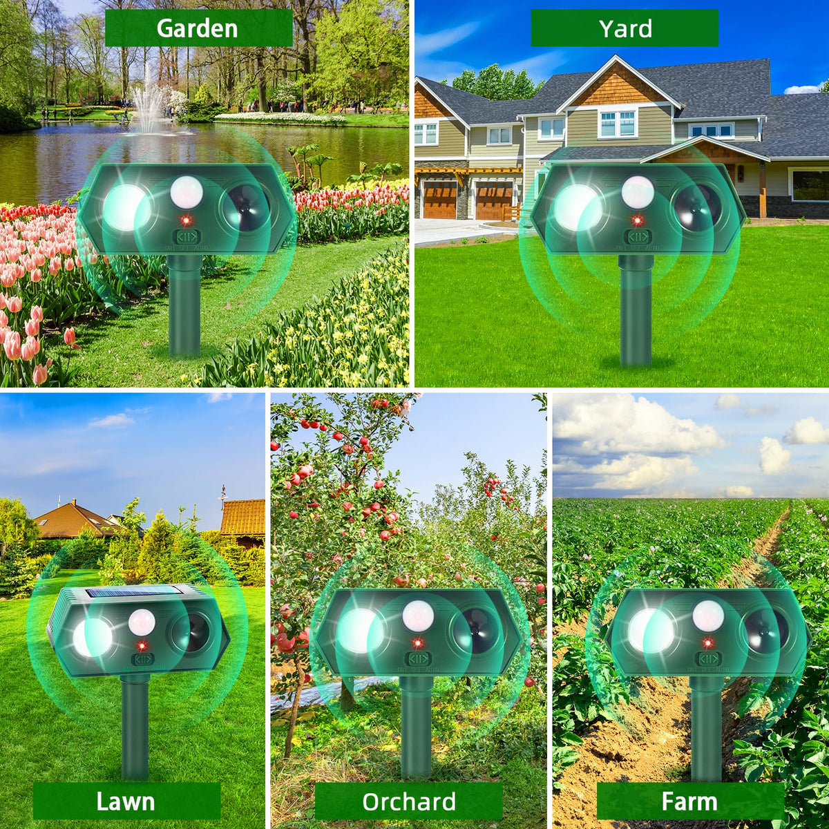 Lycxbfjia humane deterrent keeps pets and wildlife at bay.