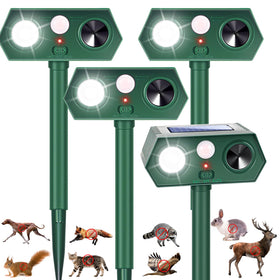 Lycxbfjia solar panel unit powers sun-powered garden deterrence.