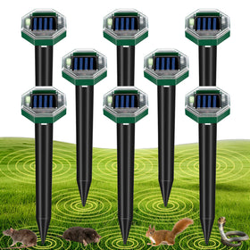 Lycxbfjia solar mole repellent stake front view protects lawns from burrowing moles.