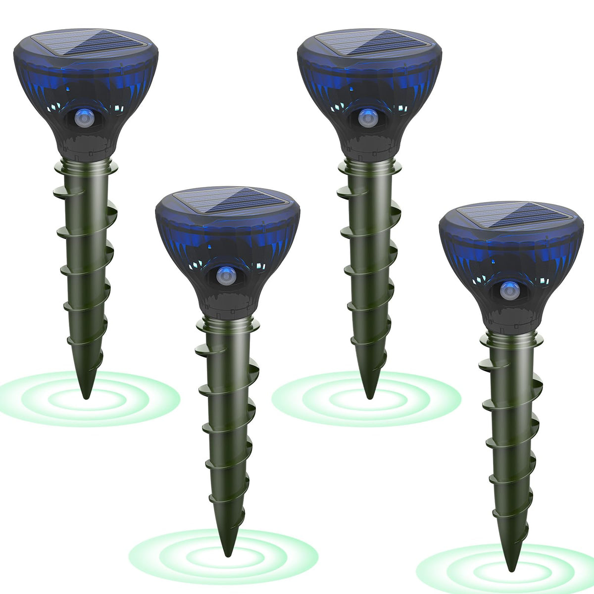 Lycxbfjia solar mole stake front view showing rugged, weatherproof design for year-round yard protection