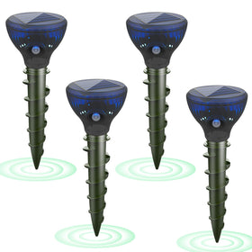 Lycxbfjia solar mole stake front view showing rugged, weatherproof design for year-round yard protection