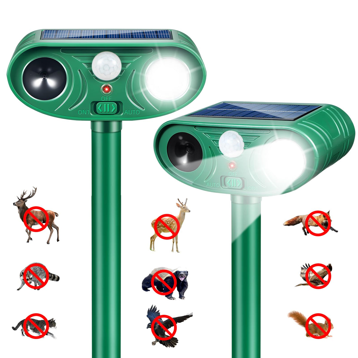 Lycxbfjia solar ultrasonic animal deterrent front view protecting your garden from deer