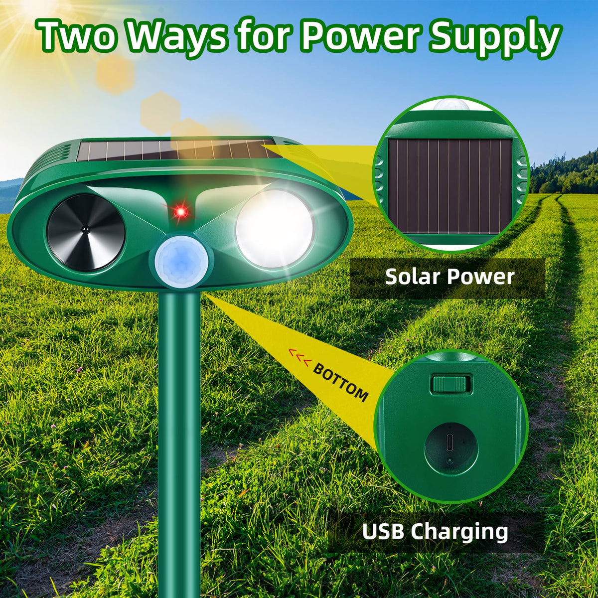 Lycxbfjia USB charging port for quick priming and backup power.