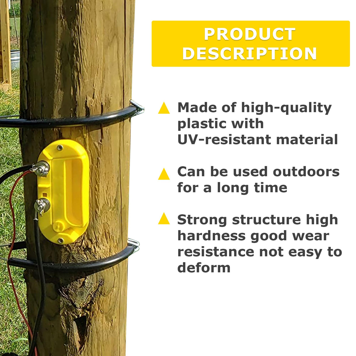 Lydite Fence yellow visibility switch for gates to improve safety awareness