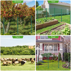 LYDTICK animal barrier fence post protecting plants from pests in garden.