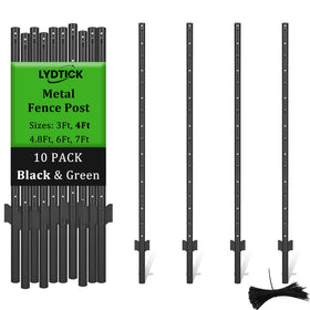 LYDTICK fence post 4ft black bulk provides durable boundary support for gardens.