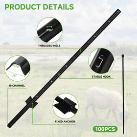 LYDTICK metal fence stake shows rustproof coating for long-lasting outdoor use.